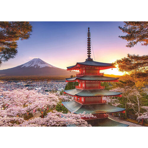 Puzzle Flores de cerezo del monte Fuji 1000pzs