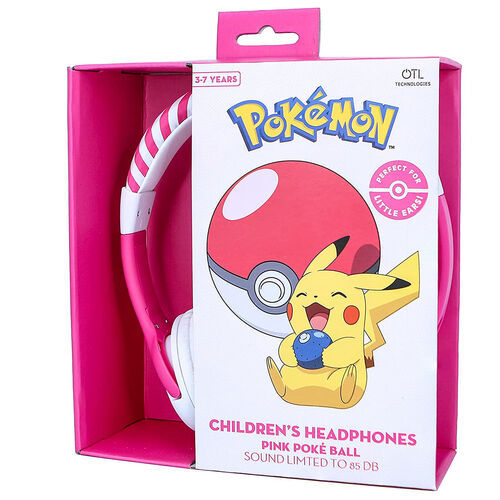Pokemon Pink Pokeball kids headphones