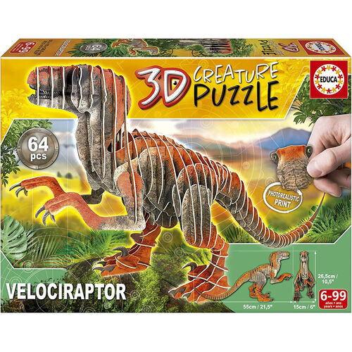 Puzzle 3D Velociraptor 64pzs