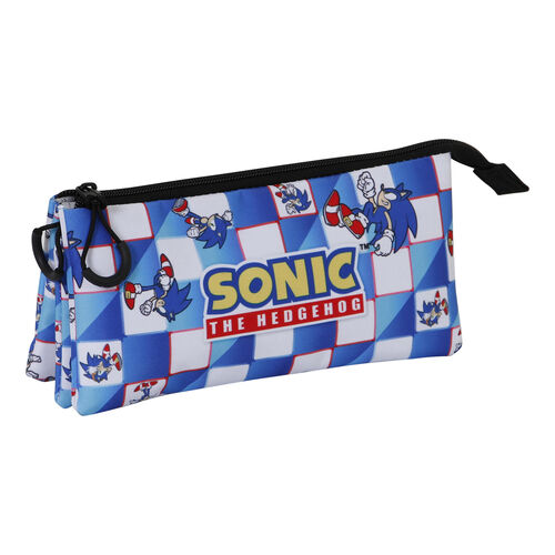 Sonic The Hedgehog Blue Lay triple pencil case