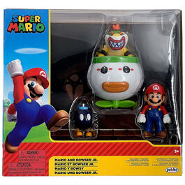 Blister Figuras Mario and Bowser Jr. Super Mario Bros 6cm