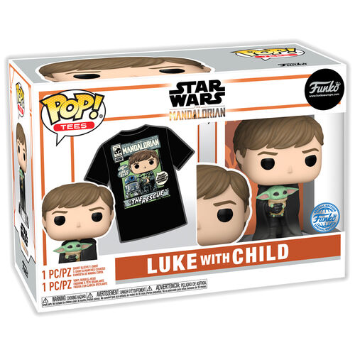 Set figura POP & Tee Star Wars Mandalorian Luke with Child Exclusive