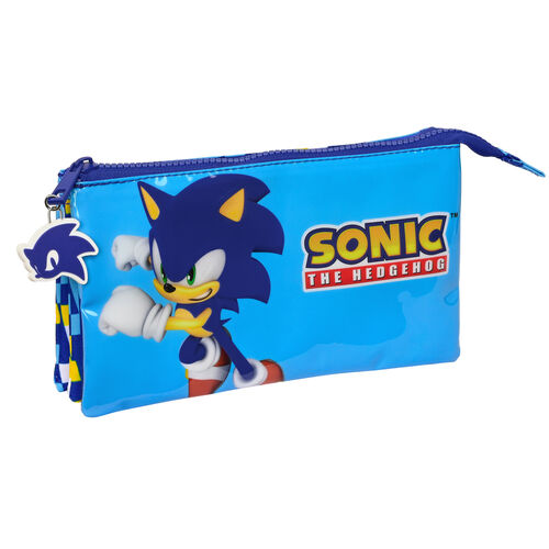 Sonic The Hedgehog triple pencil case
