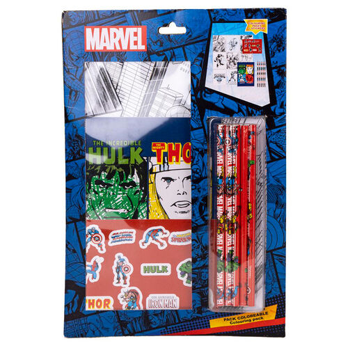 Set papeleria coloreable Vengadores Avengers Marvel
