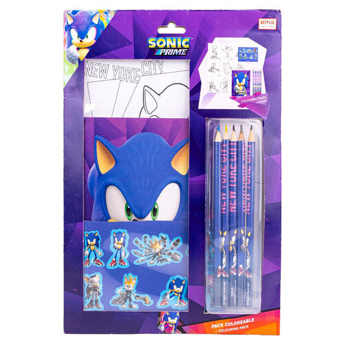 Sonic Prime Colouring stationery set