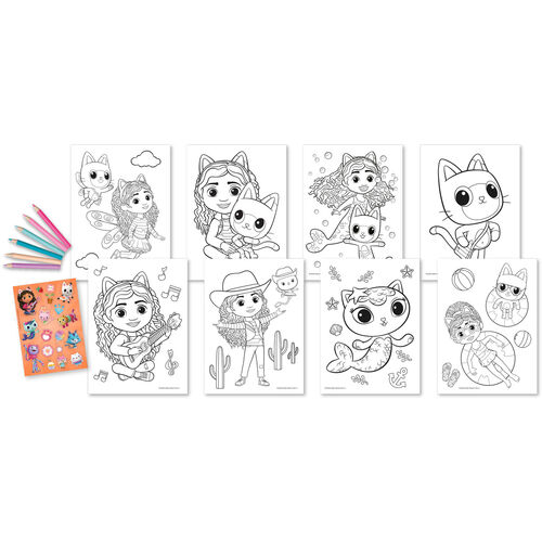 Gabbys Dollhouse coloring set + stickers