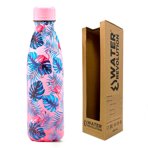 Water Revolution Pink Flamingo water bottle 500ml
