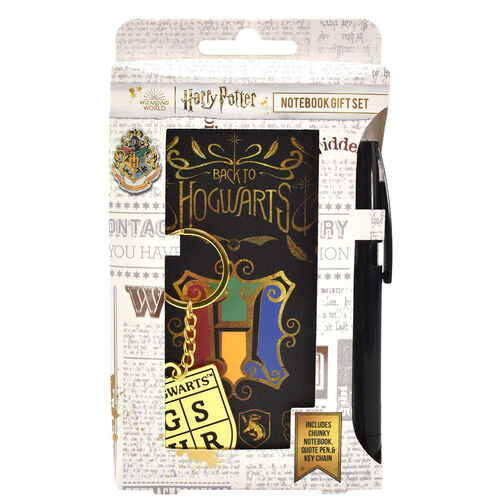 Blister cuaderno + llavero Hogwarts Harry Potter