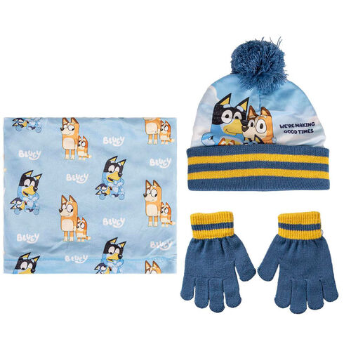Bluey Kids winter set snood hat gloves