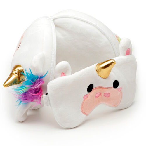 Relaxeazzz Unicorn travel pillow eye mask
