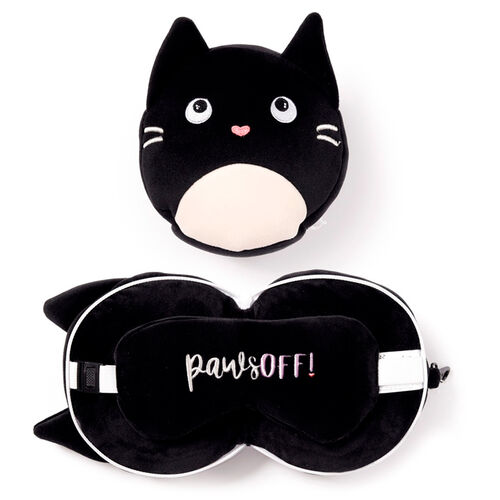 Relaxeazzz Fine feline cat travel pillow eye mask