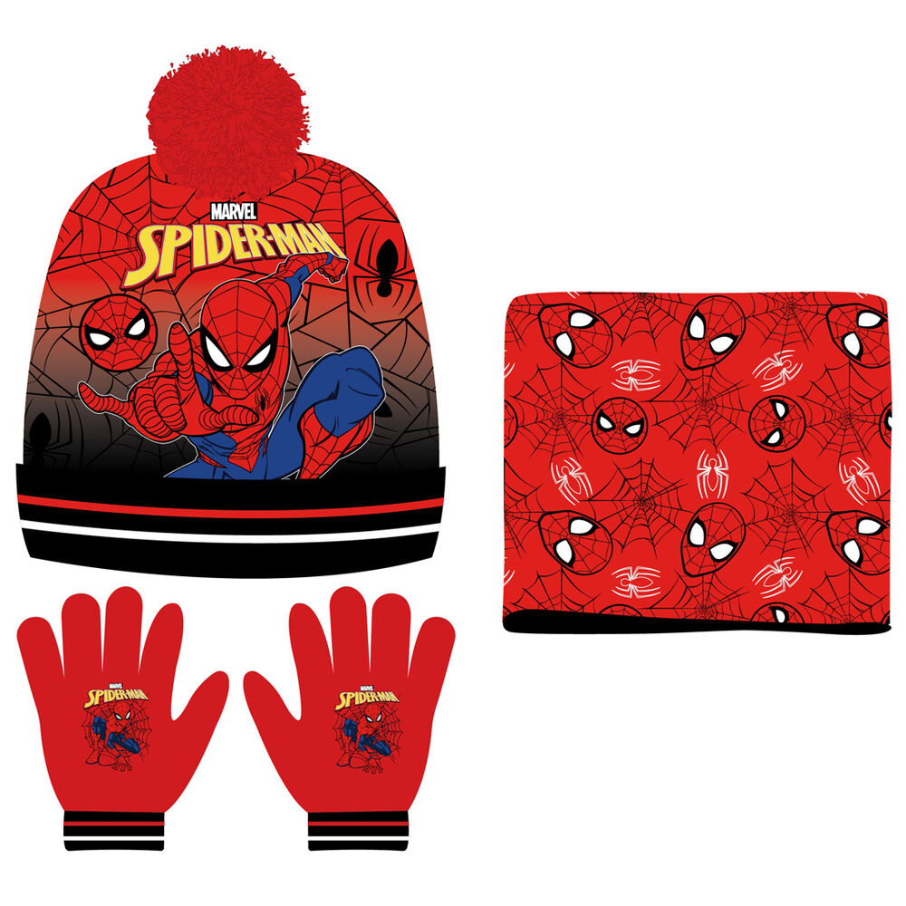 Marvel Spiderman snood hat gloves set