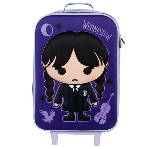 Wednesday chibi 3D trolley suitcase