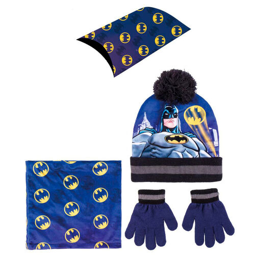 Conjunto gorro guantes braga cuello Batman Dc Comics