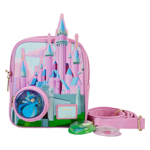 Loungefly Disney Sleeping Beauty Castle Three Good Fairies Stained Glass bag