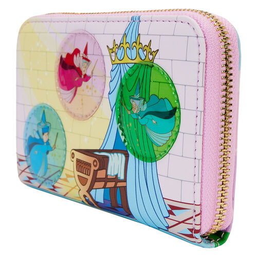 Loungefly Disney Sleeping Beauty Castle Three Good Fairies Stained Glass wallet