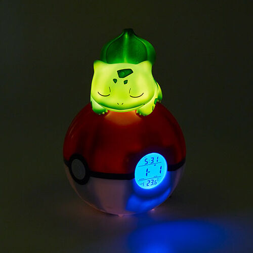 Lampara despertador Led Bulbasaur Pokeball Pokemon