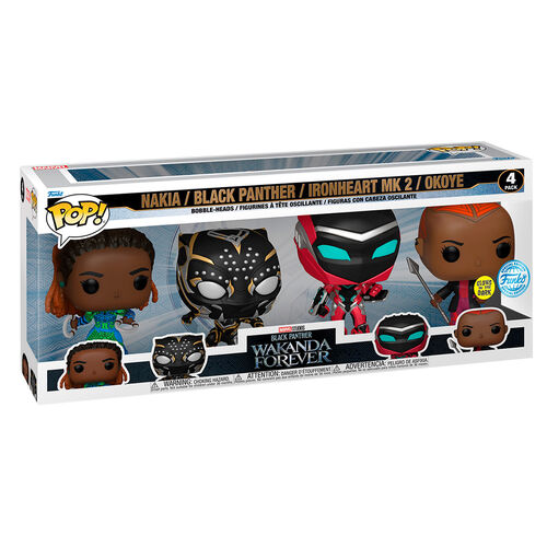 Blister 4 figuras POP Marvel Black Panther Wakanda Forever Exclusive