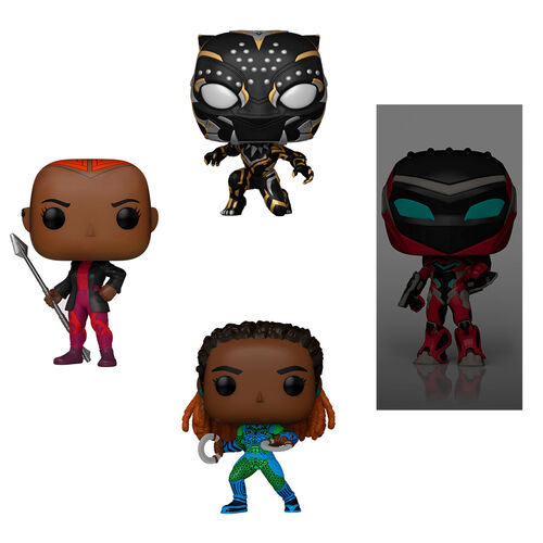 Blister 4 figuras POP Marvel Black Panther Wakanda Forever Exclusive