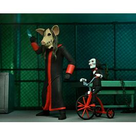 Figuras Jigsaw Killer & Billy the Puppet Tricycle Saw Toony Terrors 15cm