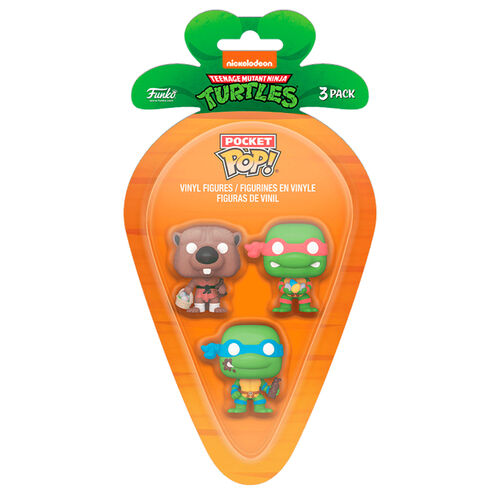 Carrot Pocket POP blister 3 figures Ninja Turtles Splinter Leonardo Raphael