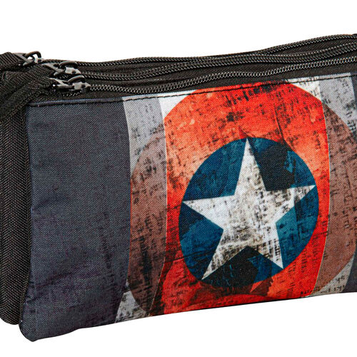Marvel Captain America Heritage triple pencil case