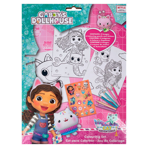 Gabbys Dollhouse coloring set with stickers