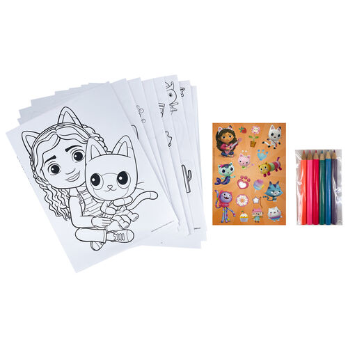 Gabbys Dollhouse coloring set with stickers