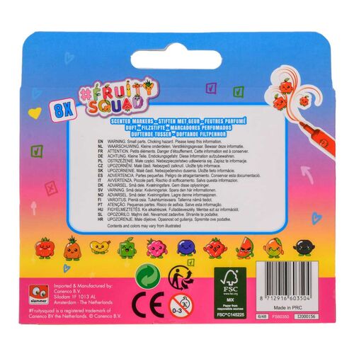 Mini fruit scented markers blister