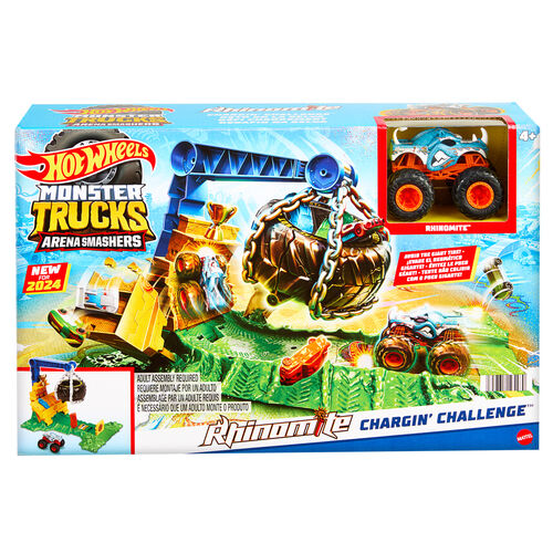 Hot Wheels Monster Trucks Arena Smashers Rhinomite Chargin Challenge