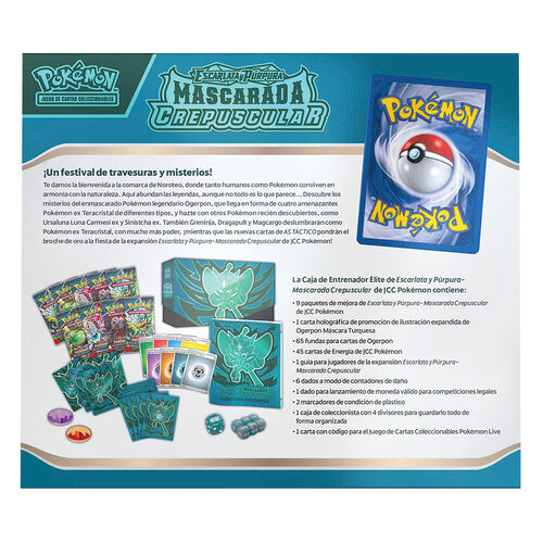 Estuche juego cartas coleccionables Mascarada Crepuscular Escarlata y Purpura Pokemon Espaol