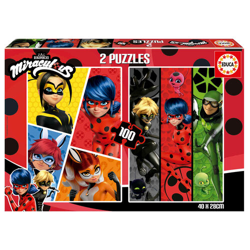 Puzzle Prodigiosa Ladybug 2x100pzs