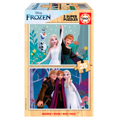 Puzzle Frozen Disney madera 2x25pzs