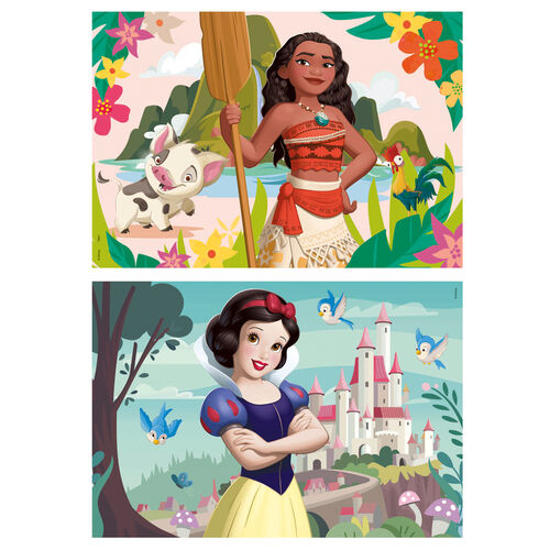 Disney Princess Vaiana + Snow White wood puzzle 2x50pcs