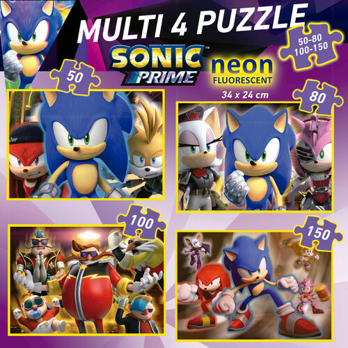 Puzzle Multi Neon Sonic Prime 50-80-100-150pzs