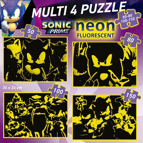 Puzzle Multi Neon Sonic Prime 50-80-100-150pzs