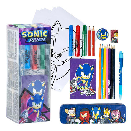 Set papeleria coloreable Sonic Prime