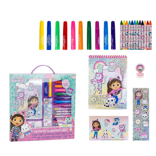 Gabbys Dollhouse colouring stationery set