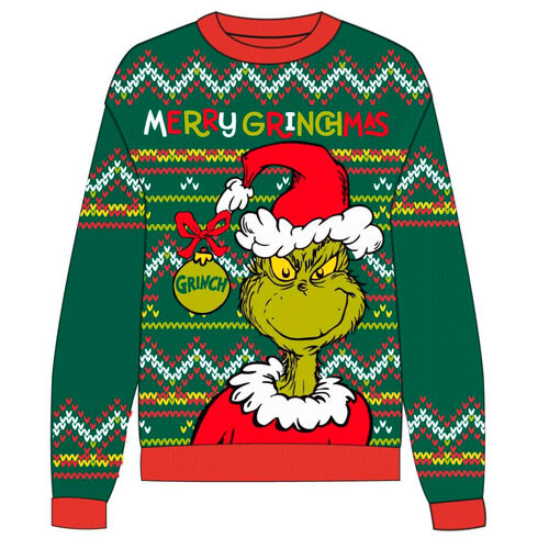 Grinch adult Christmas knitted jumper