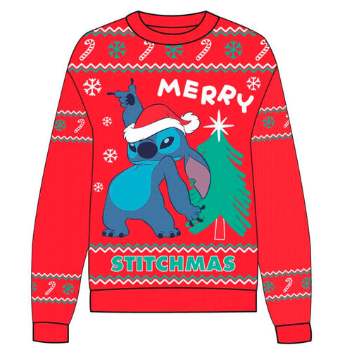 Disney Stitch adult Christmas knitted jumper