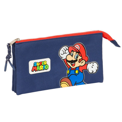 Super Mario Bros World Super triple pencil case
