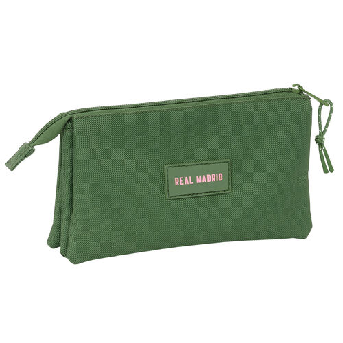 Real Madrid green triple pencil case