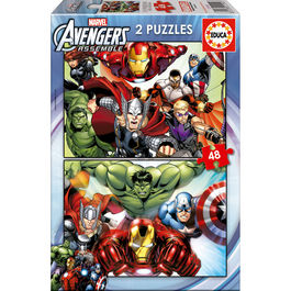 Puzzles Vengadores Avengers Marvel 2x48pzs