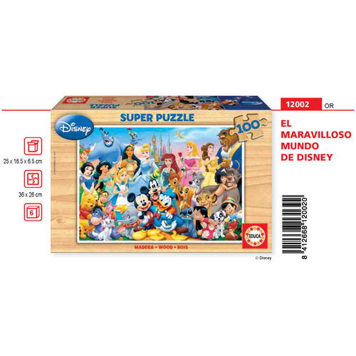 Puzzle El Maravilloso Mundo de Disney madera 100pzs